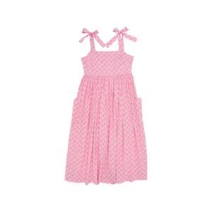 NWT The Beaufort Bonnet Company | Pink + White Midi Dress w/Tie Straps | Size XL